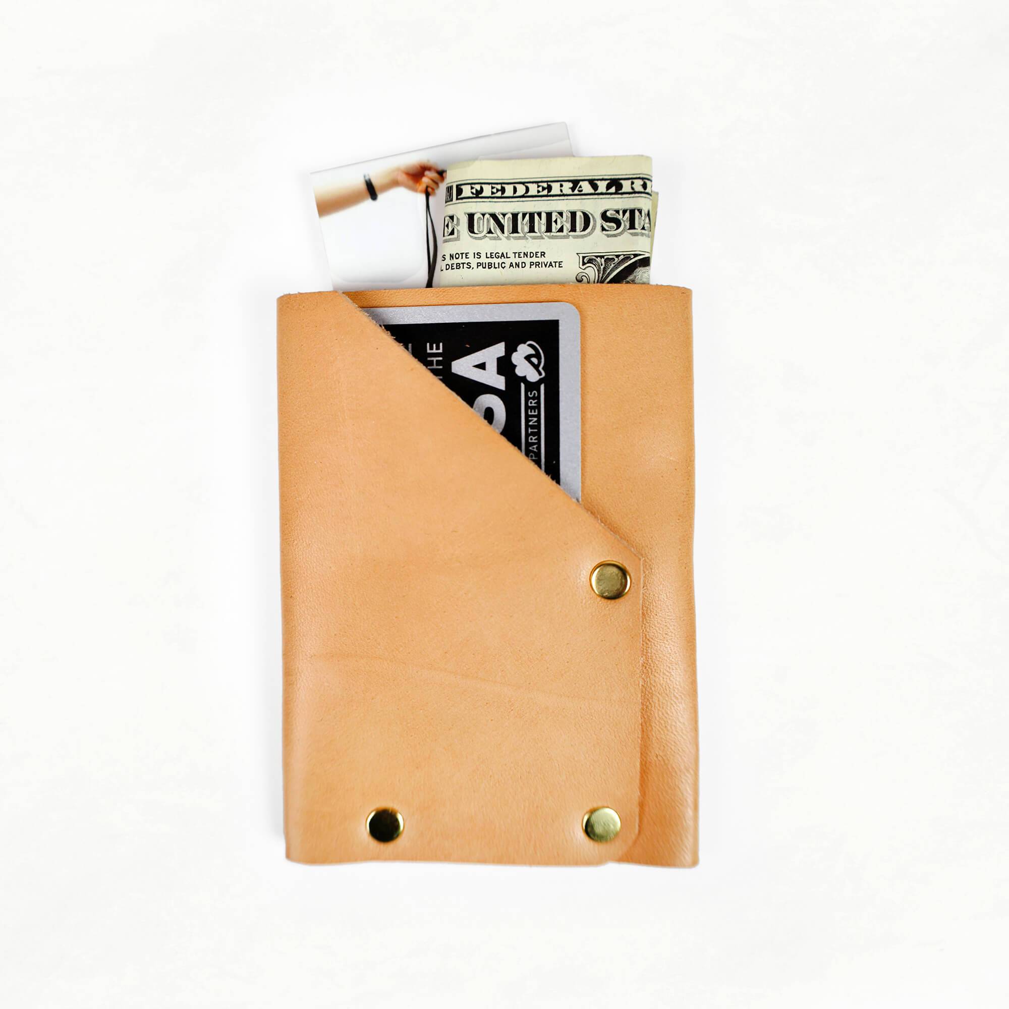 Leather Card Holder Kit (Seconds) - LETHR - CARD - WAL - TAN - B - GRADE - 1 - Quick Makes - Klum House