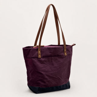 Portsmith Tote with Zipper Closure Sample (Plum + Navy)