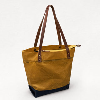 Portsmith Tote with Zipper Closure Sample (Mustard + Navy)