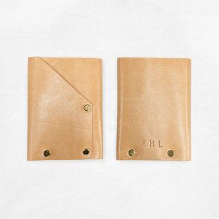 Leather Card Holder Sample (Tan) - Stamped EHL