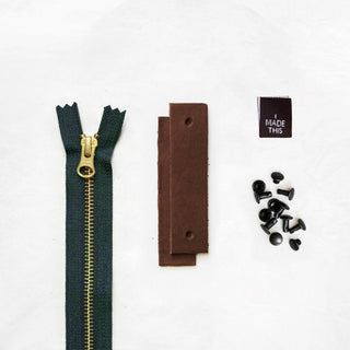 Woodland - Leather + Hardware Kit (Seconds) - WOOD - LH - BRN - SPRUZIP - MYST - SECONDS - Leather + Hardware Kit - Klum House